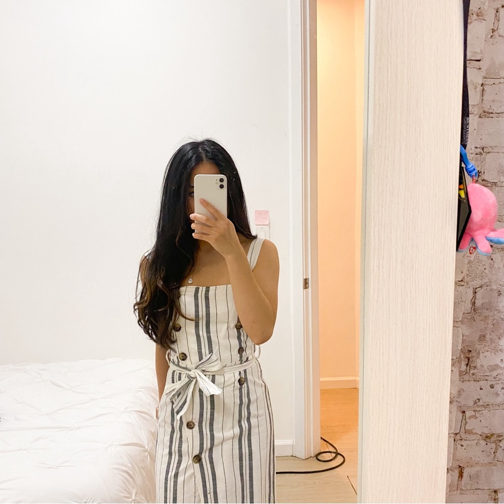 Bershka Striped Midi Dress